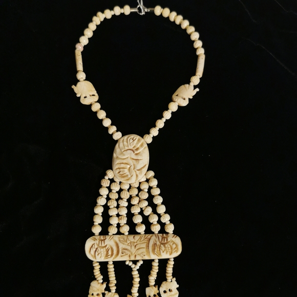 Carved Bone Necklace - Picture 1 of 7